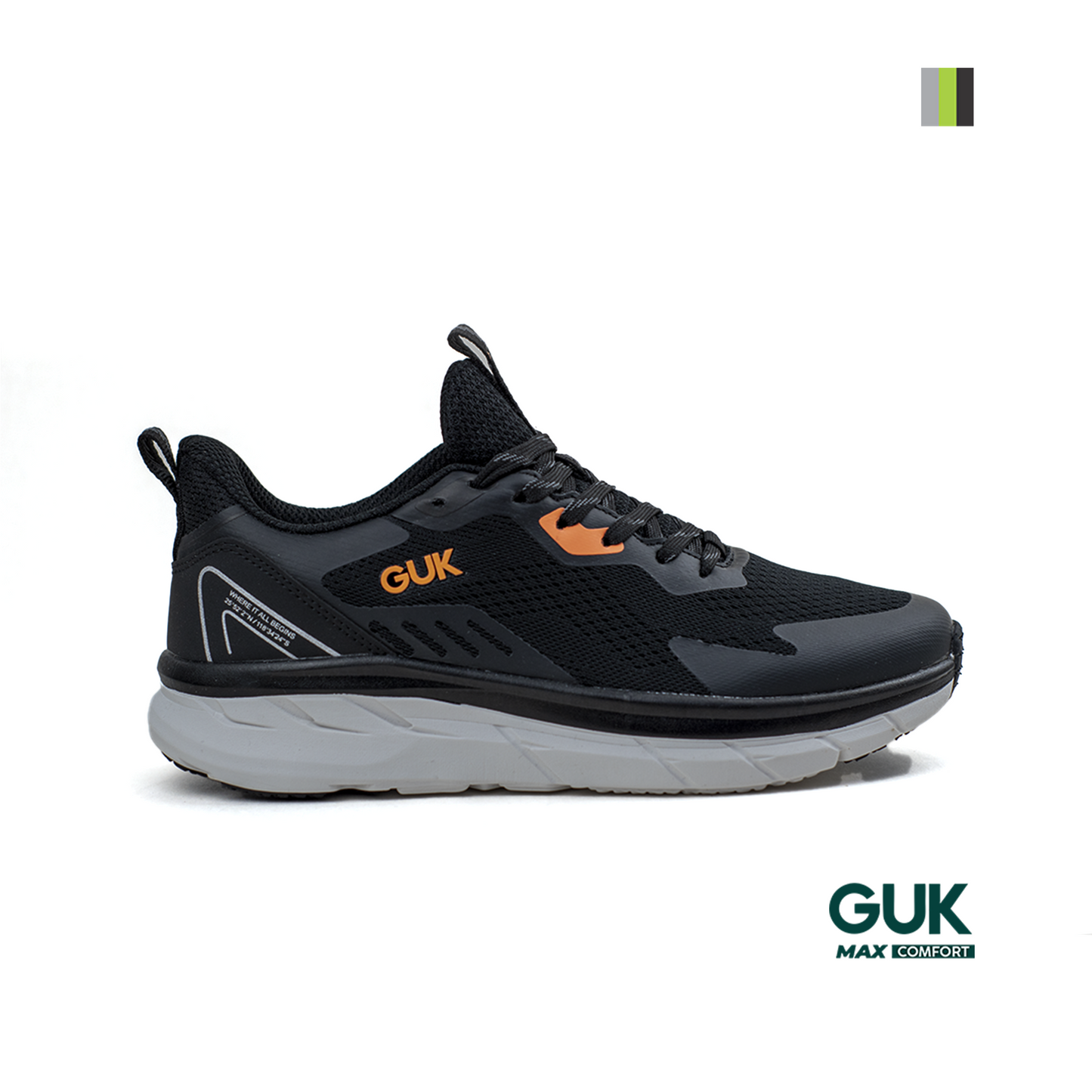 calzado deportivo hombre Guk gh7145 Negro x Naranja Pisamonte